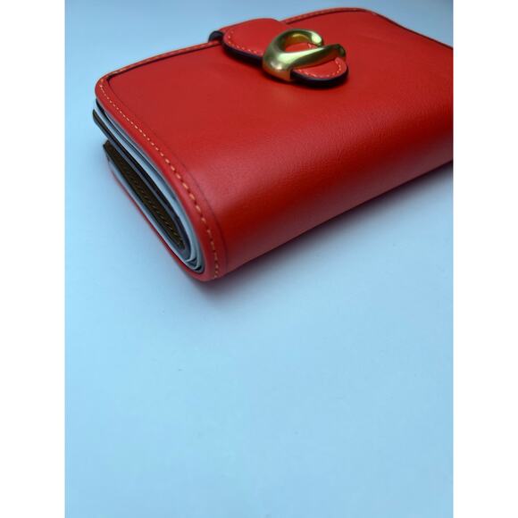 Coach Tabby Wallet In Orange Red Gold Hardware NIB - Picture 3 of 7